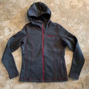Women’s Kuiu grey base camp sweather jacket. Size small.